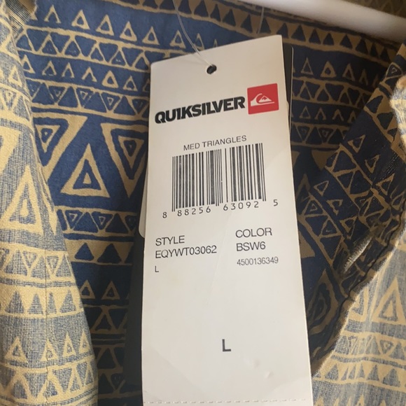 NWT Quicksilver Aloha Button Down - Picture 3 of 3